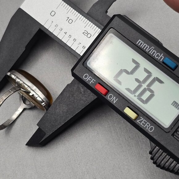 VTG 10k GF Sterling Silver Tigers Eye Ring Size 7.5 Split Shank Signed OR - Picture 10 of 13